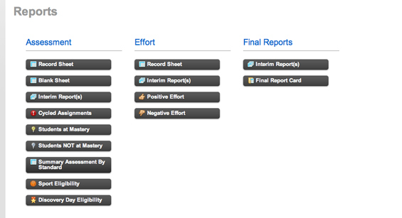 Mastery Assessment Teacher Reports