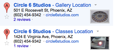 Circle 6 Studios Google Maps results